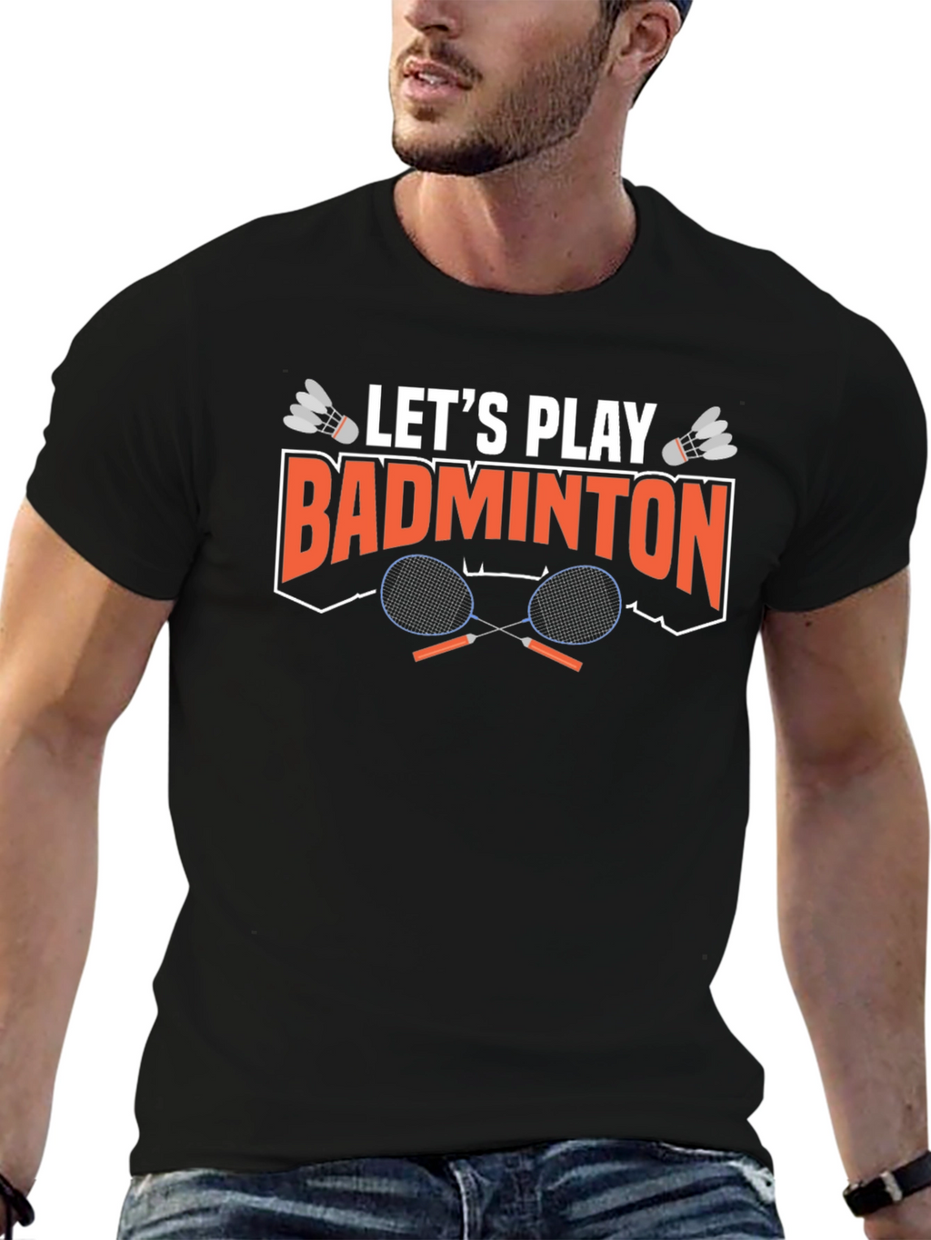 Lets Play Badminton Graphic T-Shirt