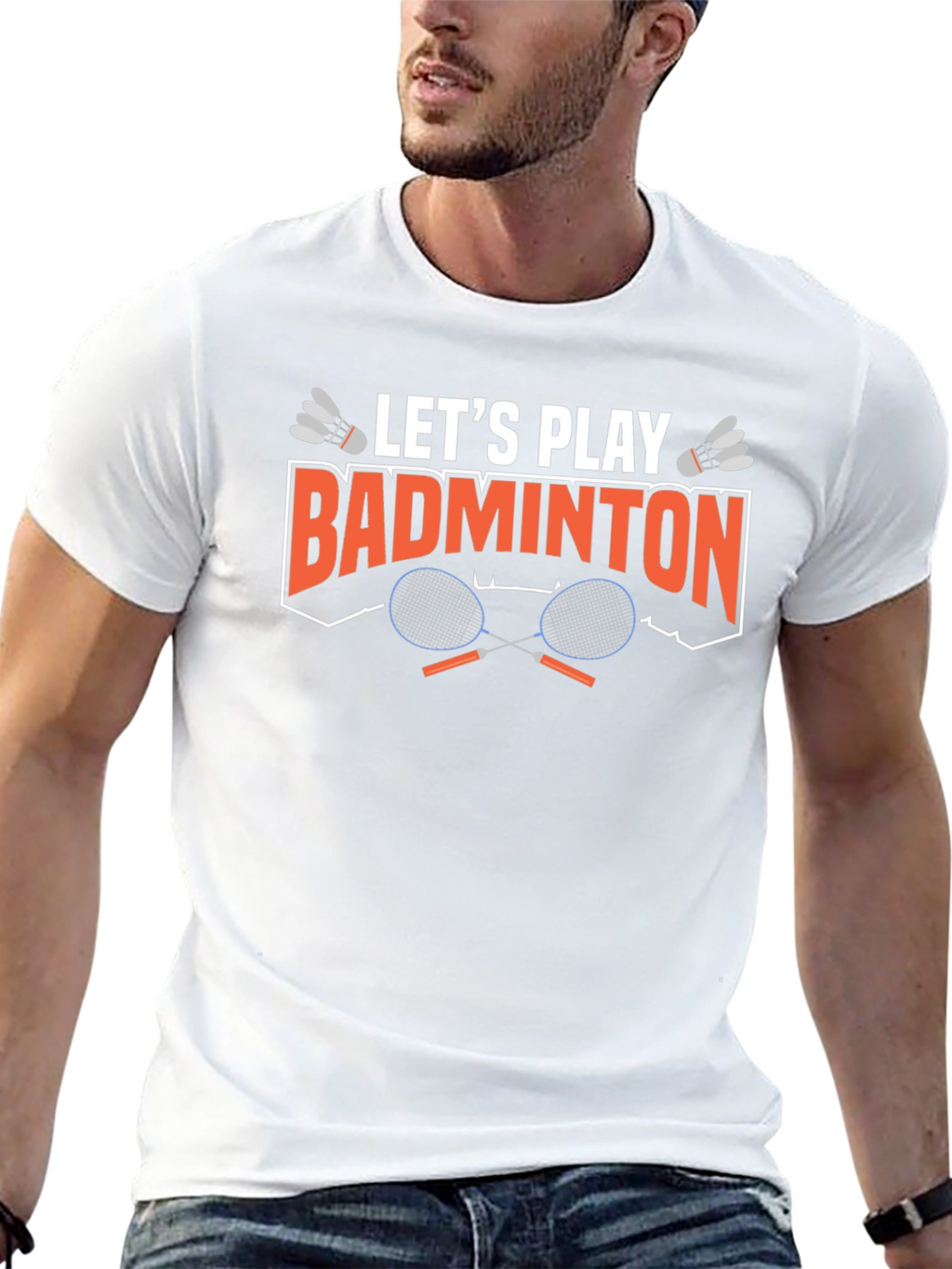 Lets Play Badminton Graphic T-Shirt