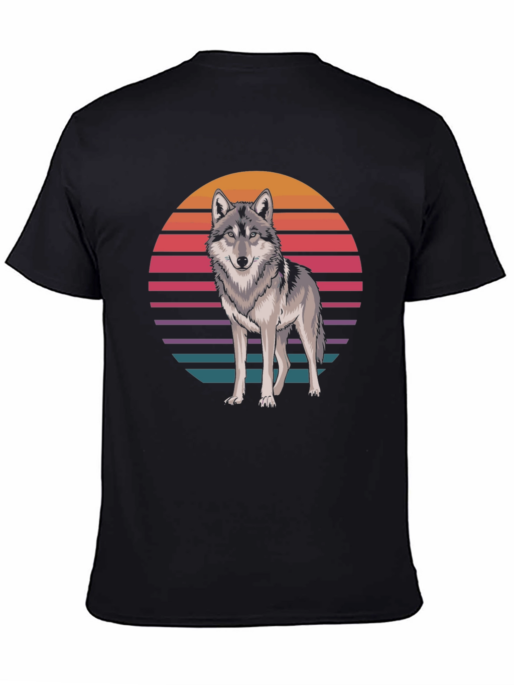 Retro Wolf T-Shirt - Graphic Animal Tee