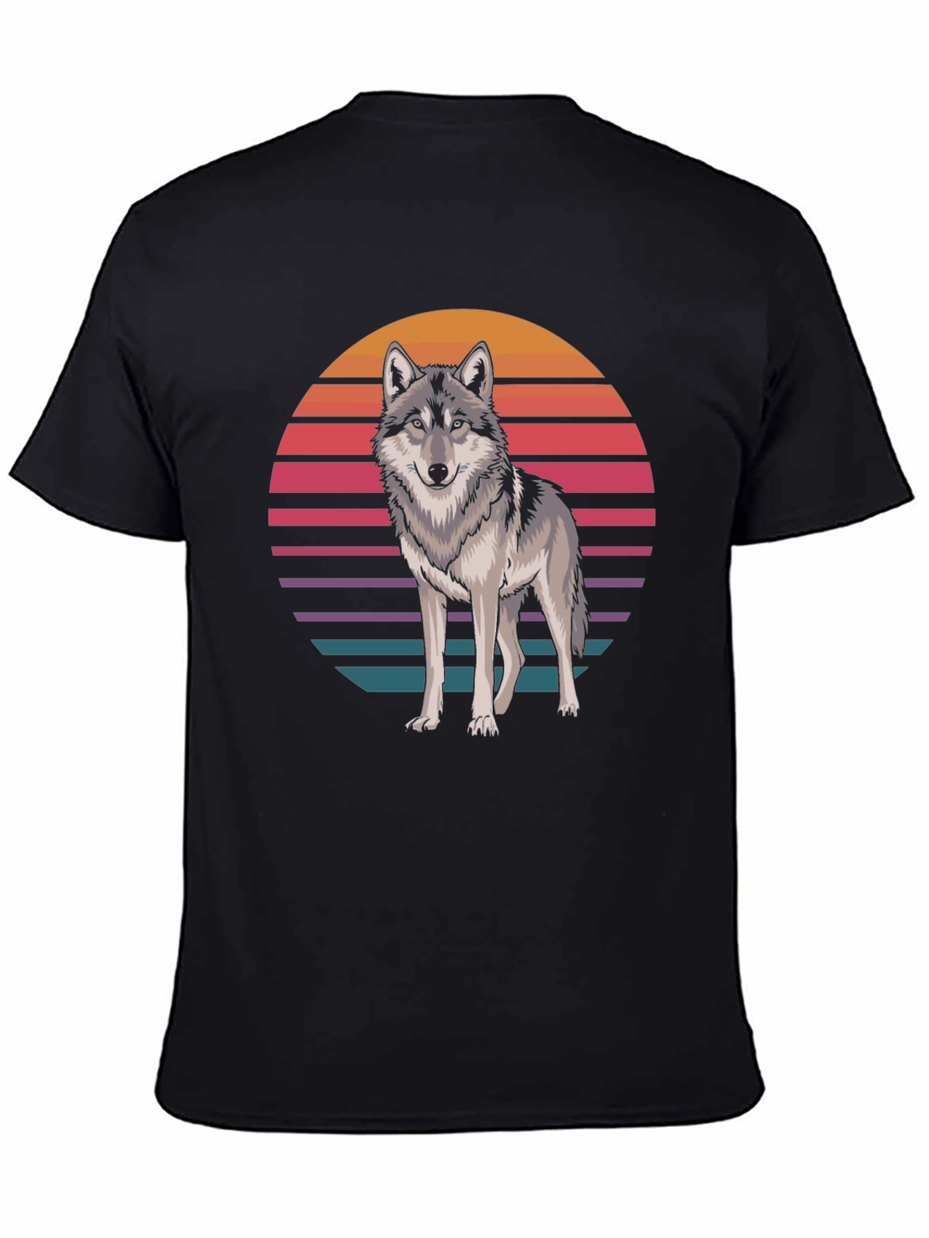 Retro Wolf T-Shirt - Graphic Animal Tee