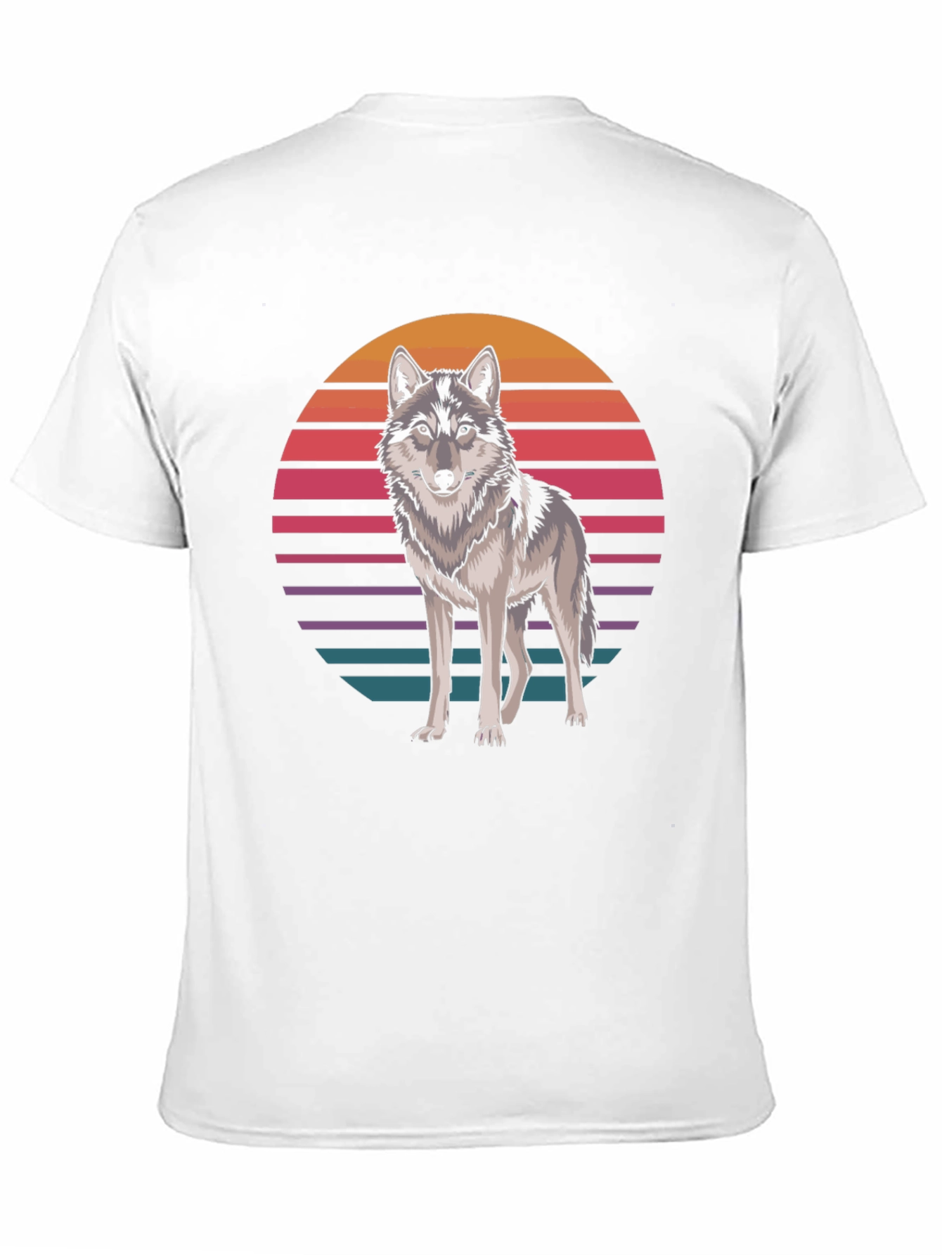 Retro Wolf T-Shirt - Graphic Animal Tee