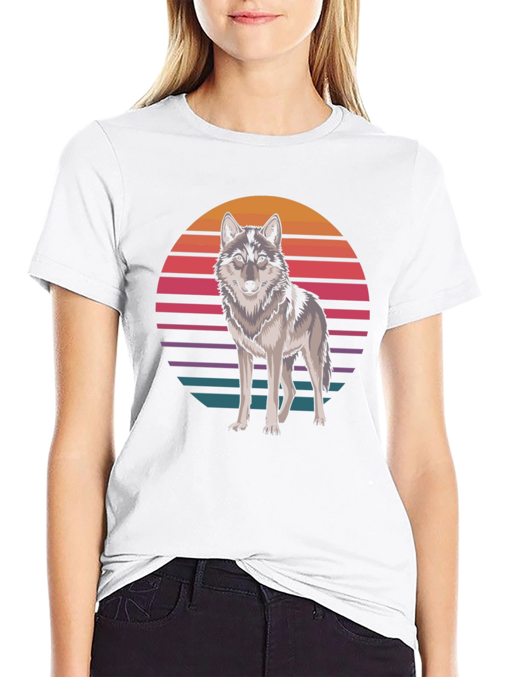 Retro Wolf T-Shirt - Graphic Animal Tee