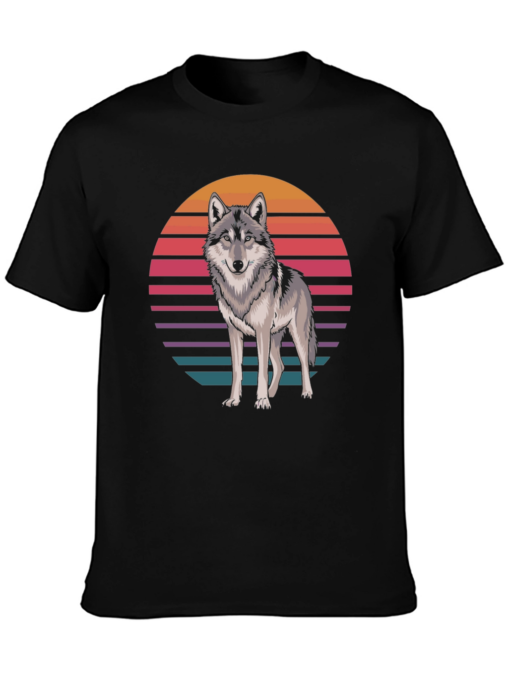 Retro Wolf T-Shirt - Graphic Animal Tee