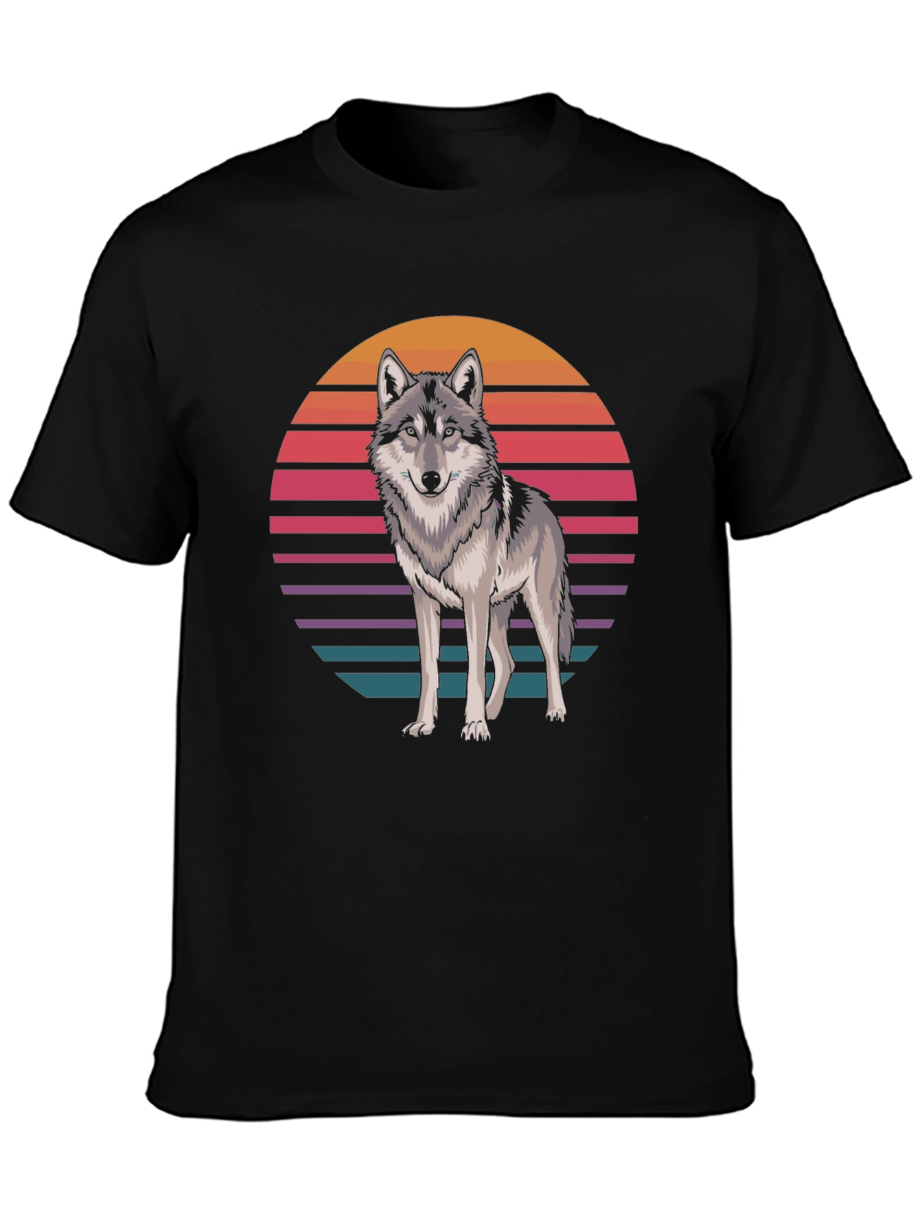 Retro Wolf T-Shirt - Graphic Animal Tee