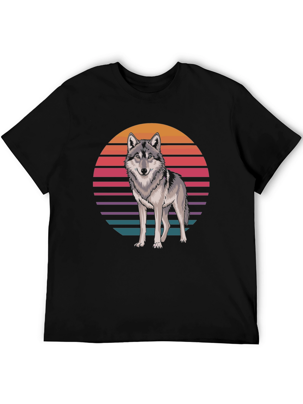 Retro Wolf T-Shirt - Graphic Animal Tee