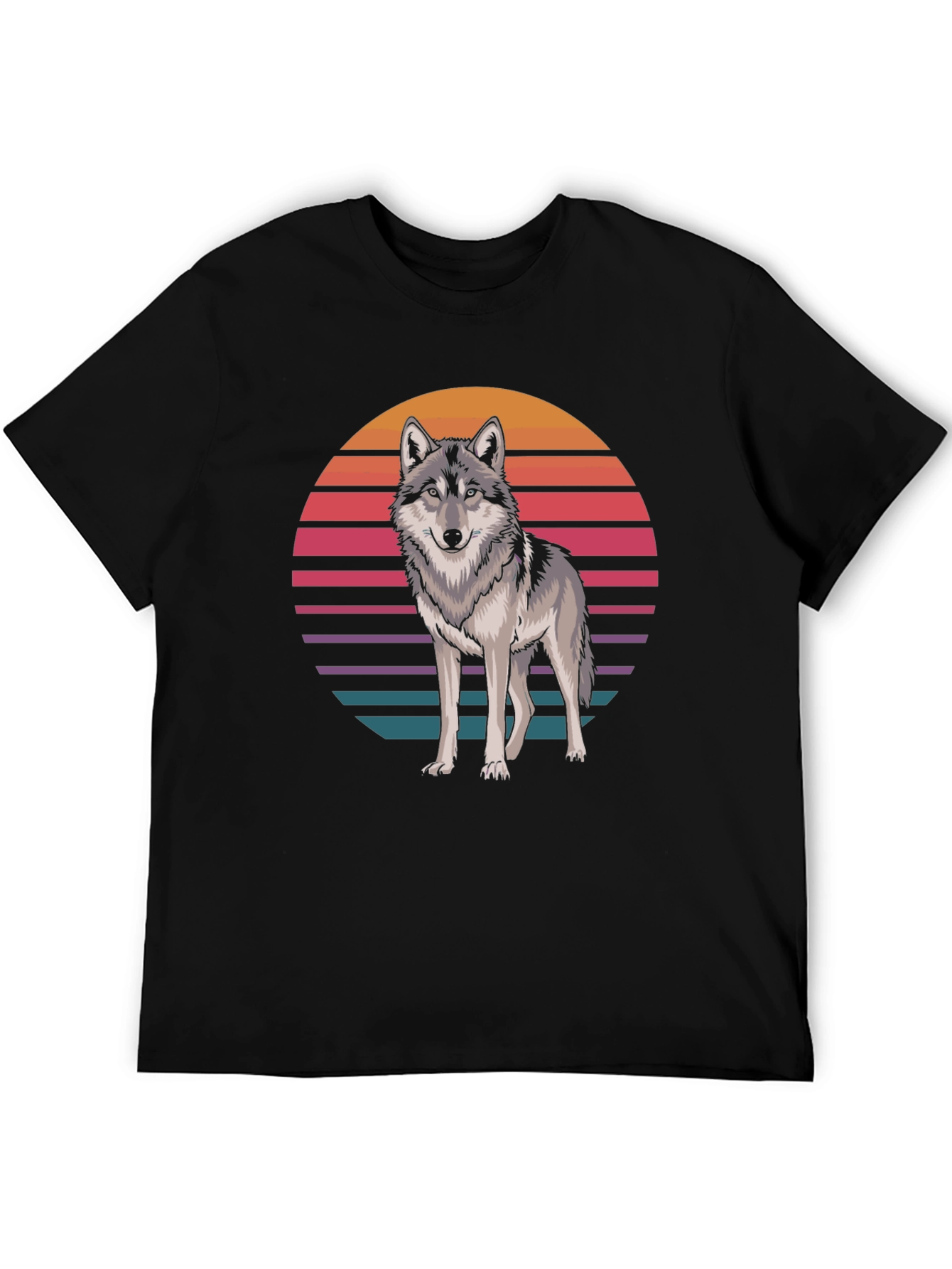 Retro Wolf T-Shirt - Graphic Animal Tee
