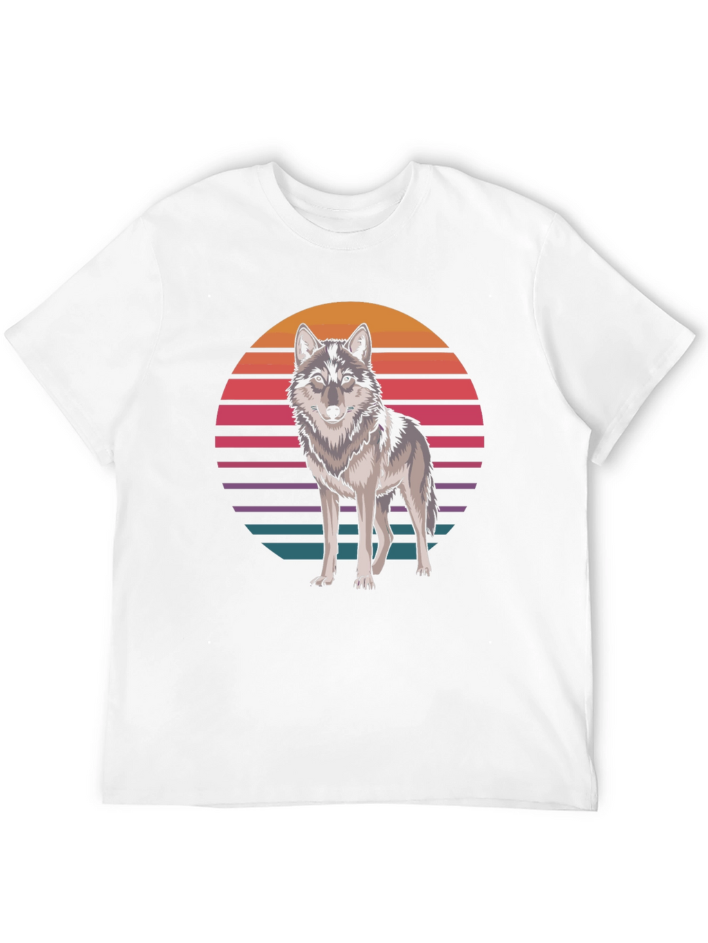 Retro Wolf T-Shirt - Graphic Animal Tee