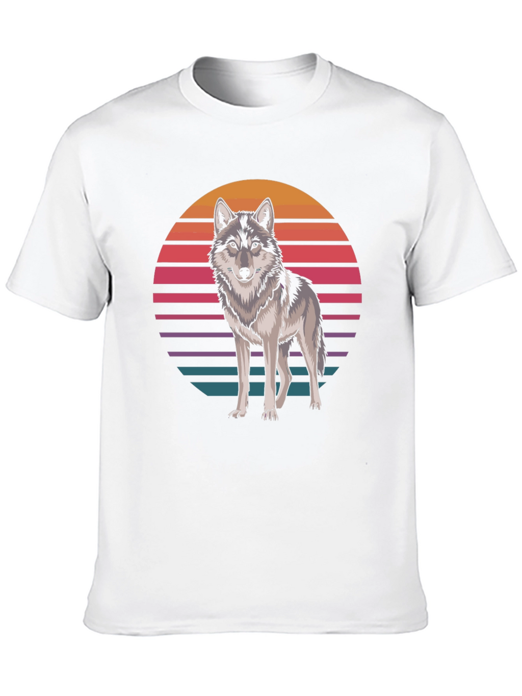 Retro Wolf T-Shirt - Graphic Animal Tee