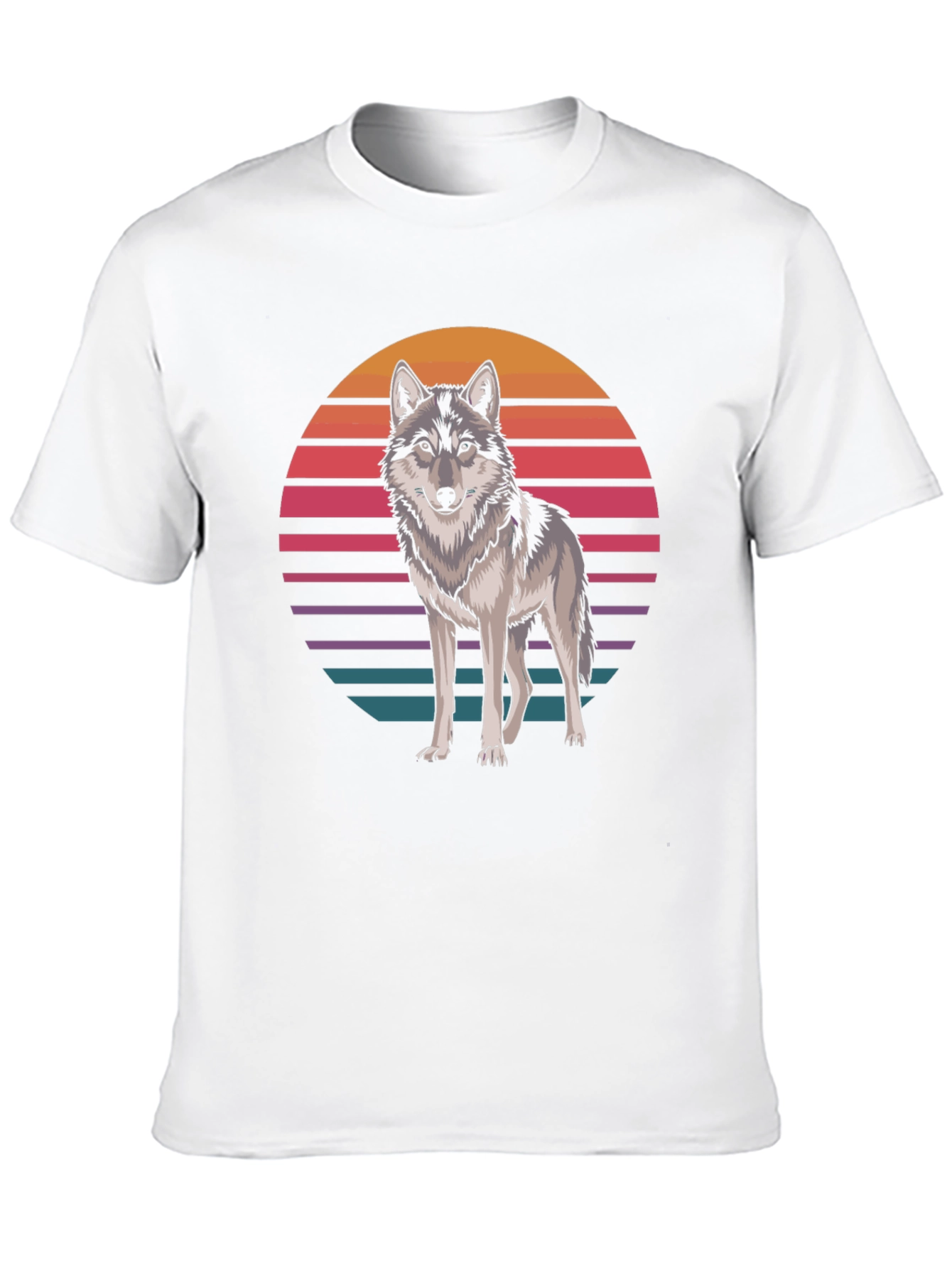 Retro Wolf T-Shirt - Graphic Animal Tee