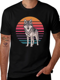 Retro Wolf T-Shirt - Graphic Animal Tee