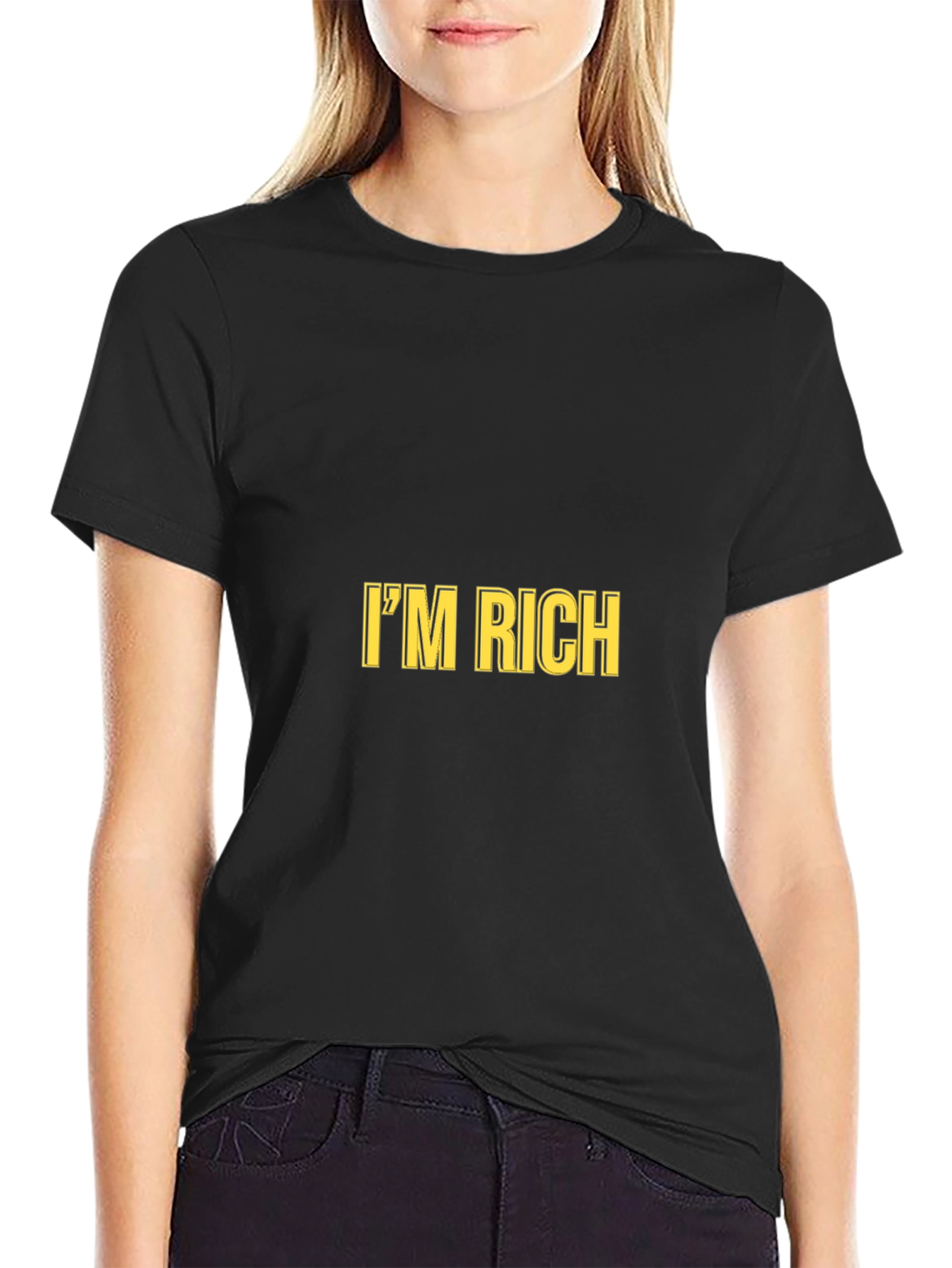 Im Rich Black Graphic Tee