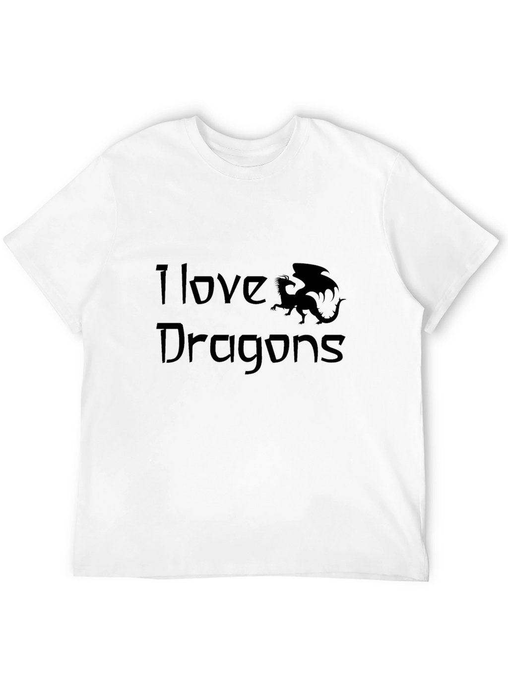 I Love Dragons Black Graphic Tee