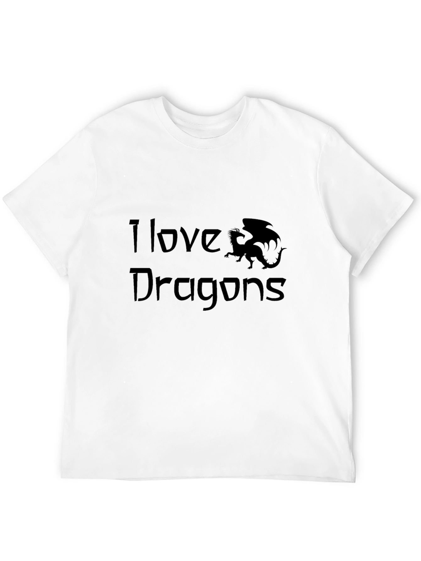 I Love Dragons Black Graphic Tee