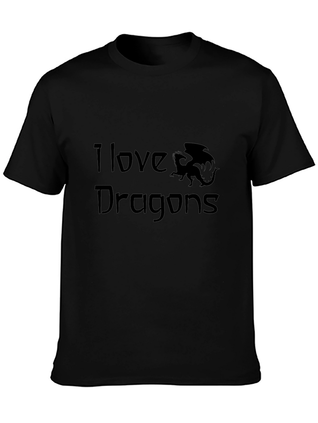 I Love Dragons Black Graphic Tee