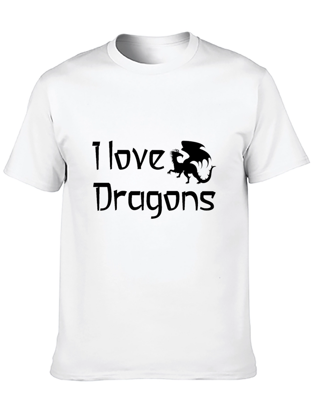 I Love Dragons Black Graphic Tee