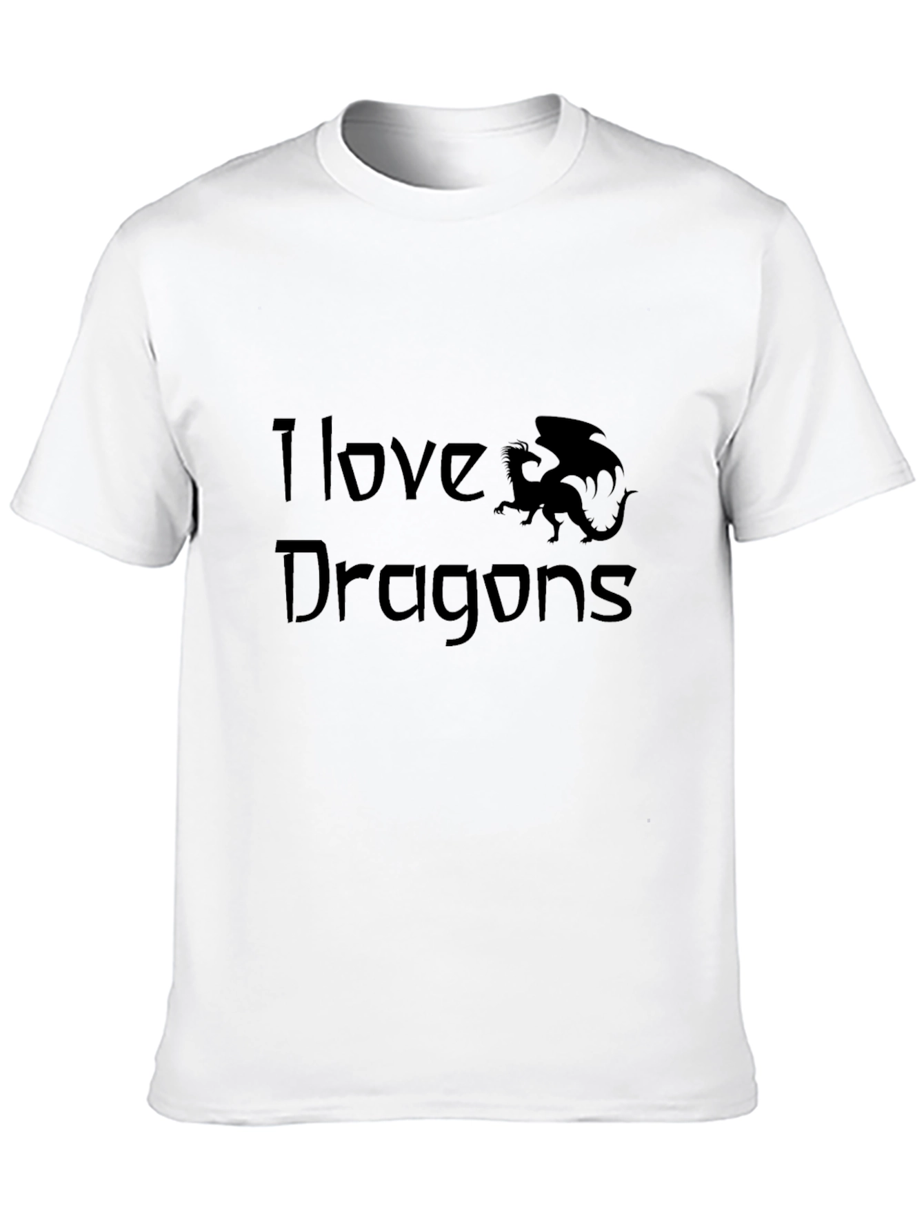 I Love Dragons Black Graphic Tee