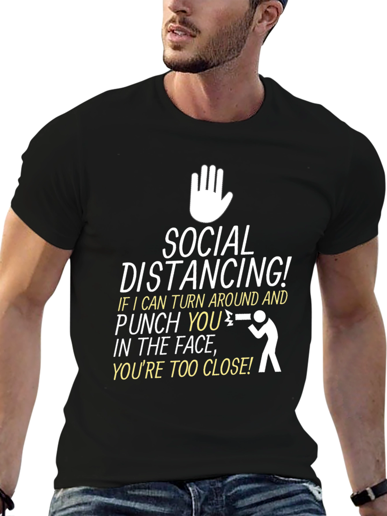 Social Distancing Punchline Graphic T-Shirt