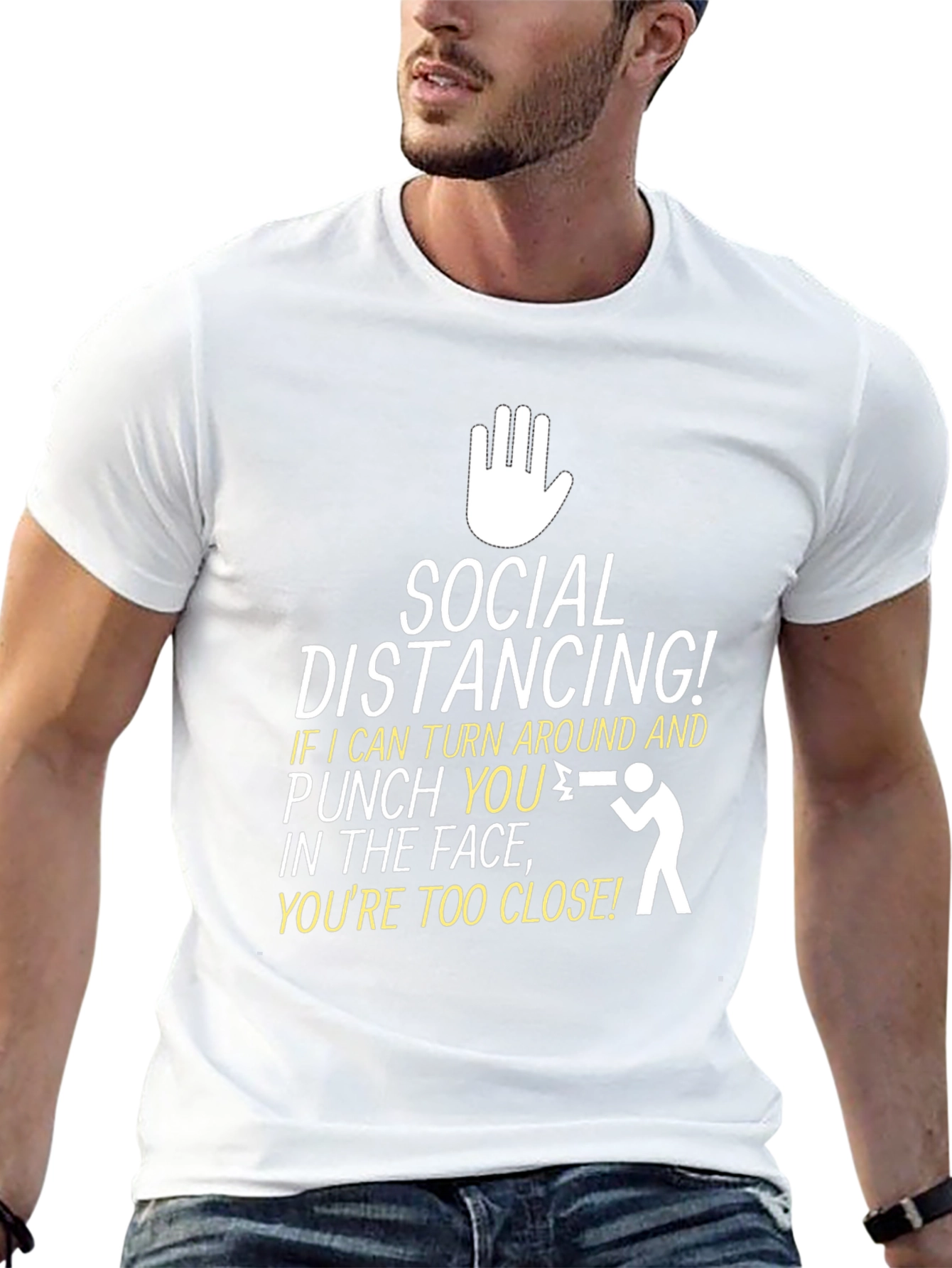 Social Distancing Punchline Graphic T-Shirt