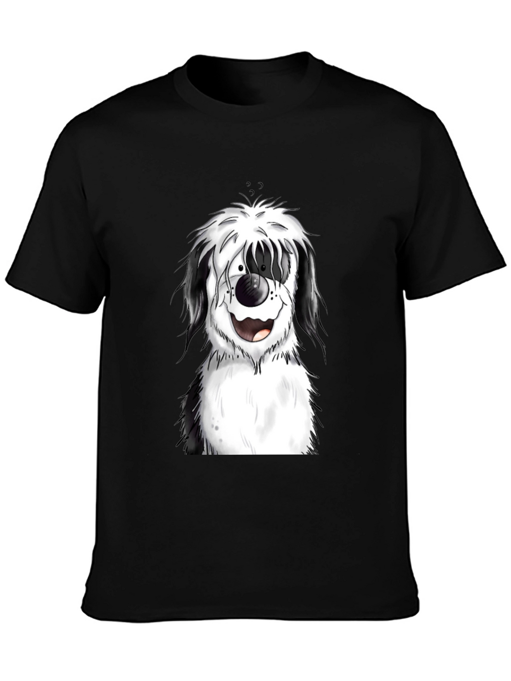 Dog Cartoon Graphic Black T-Shirt