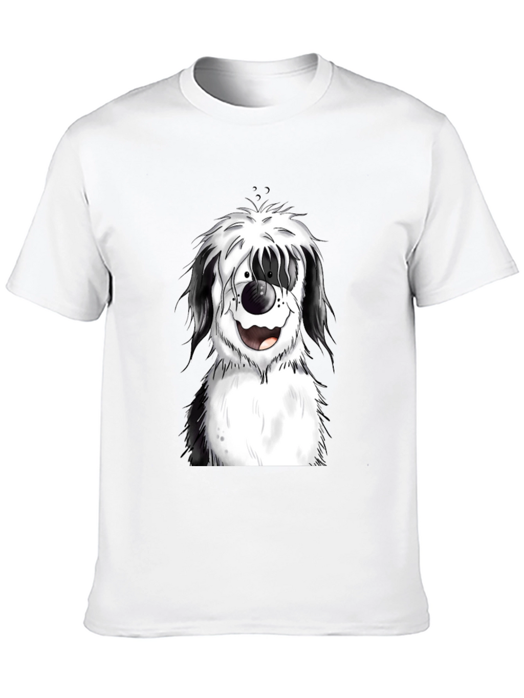 Dog Cartoon Graphic Black T-Shirt