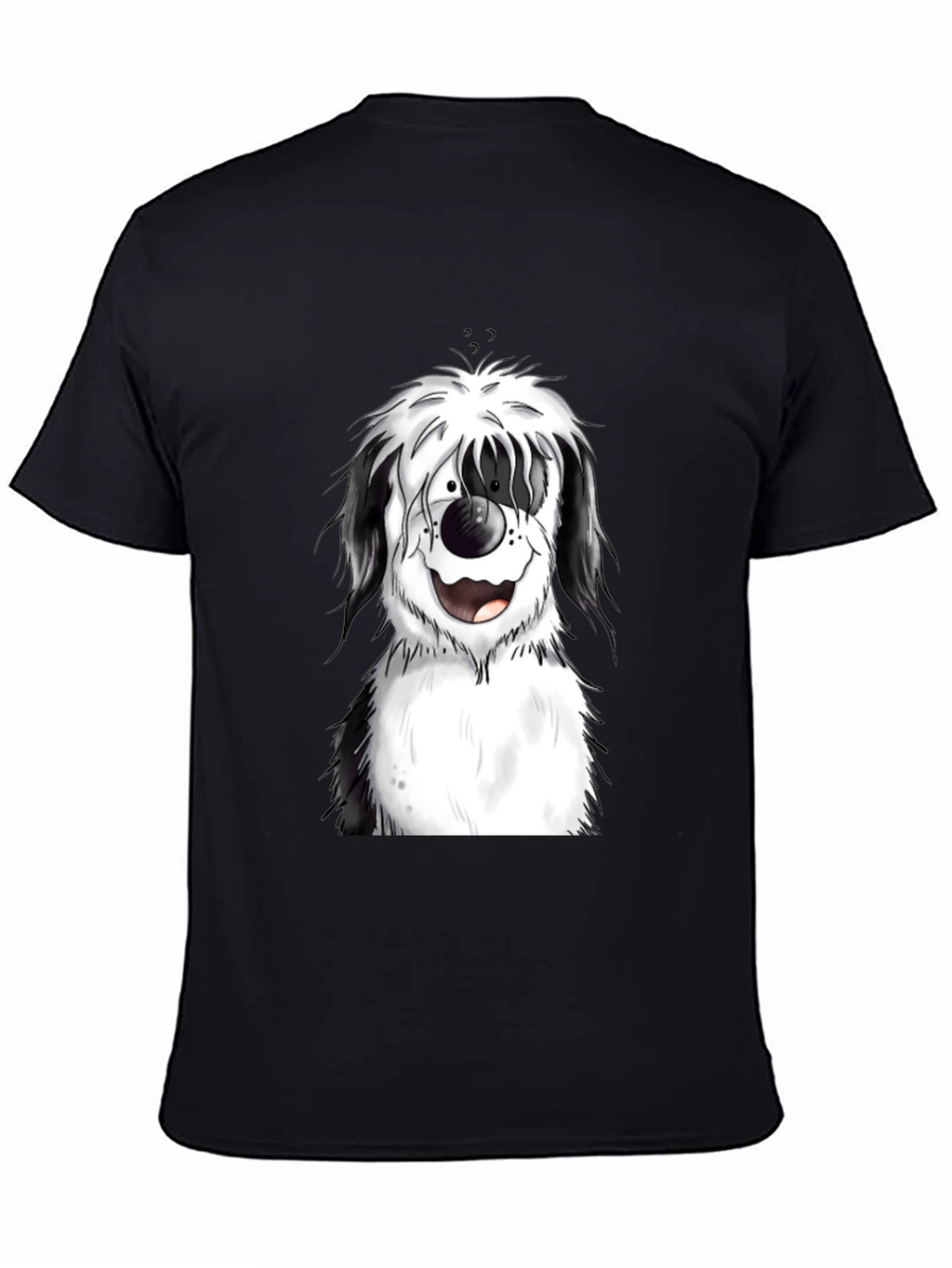 Dog Cartoon Graphic Black T-Shirt