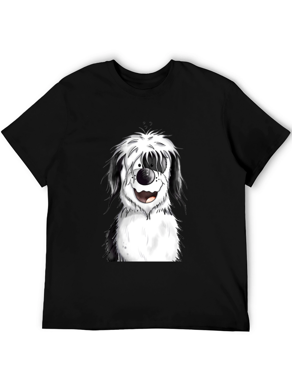 Dog Cartoon Graphic Black T-Shirt