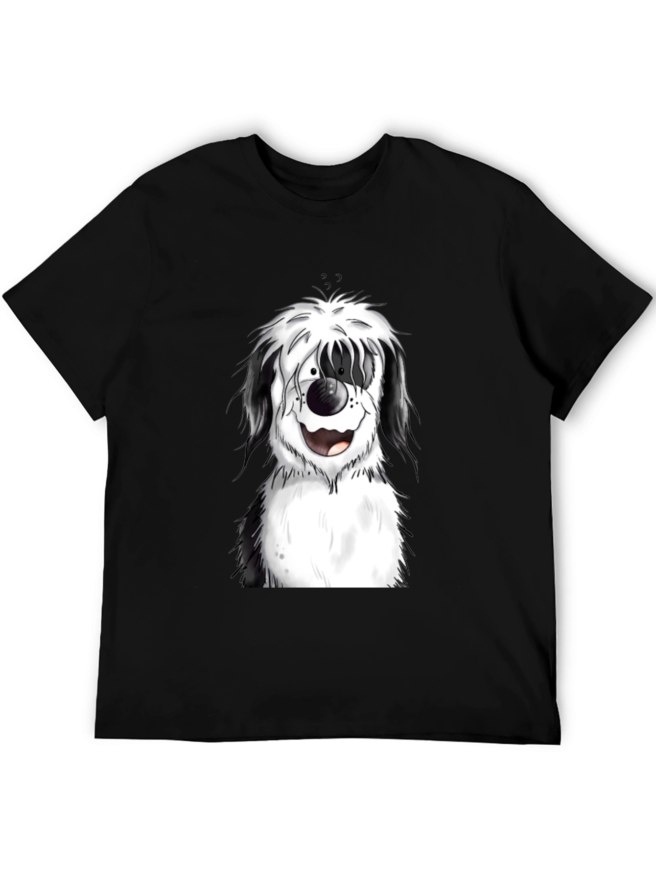 Dog Cartoon Graphic Black T-Shirt