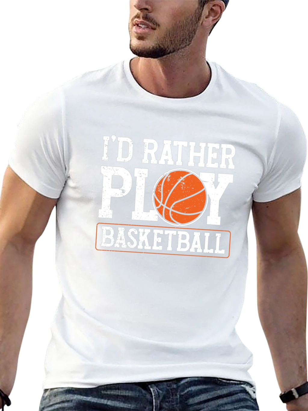 Basketball Lovers Tee: Id Rather Play Basketball