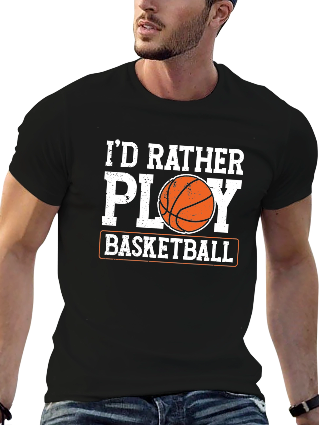 Basketball Lovers Tee: Id Rather Play Basketball