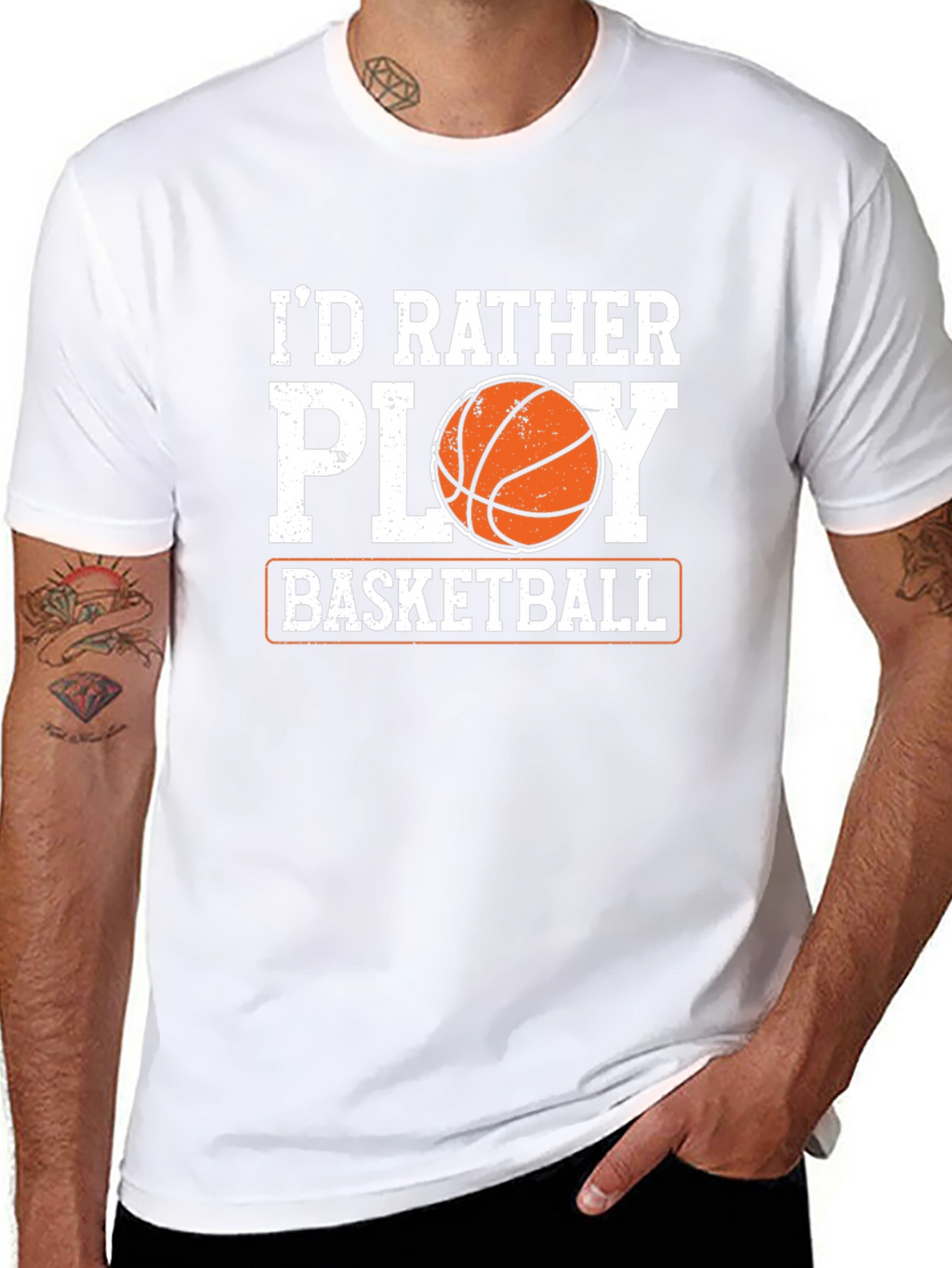 Basketball Lovers Tee: Id Rather Play Basketball