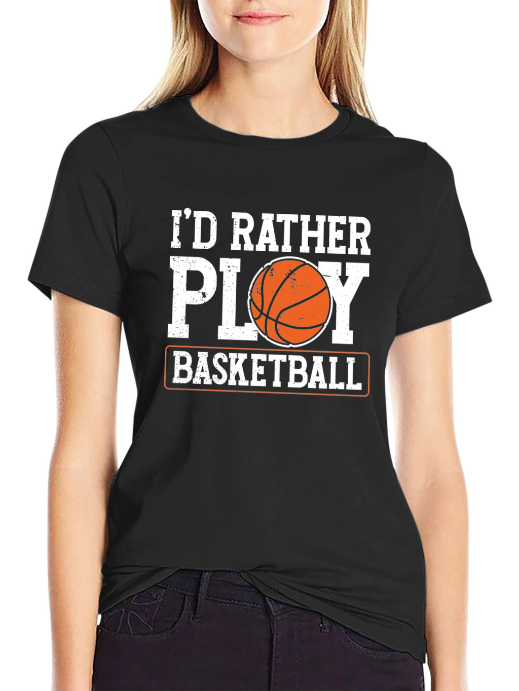 Basketball Lovers Tee: Id Rather Play Basketball