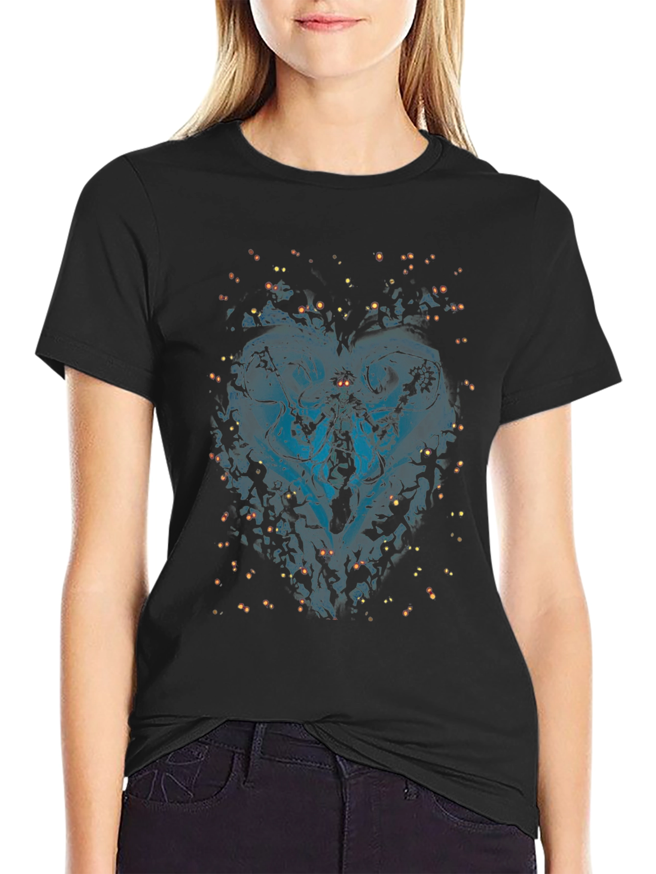 Mens Black Graphic Print T-Shirt
