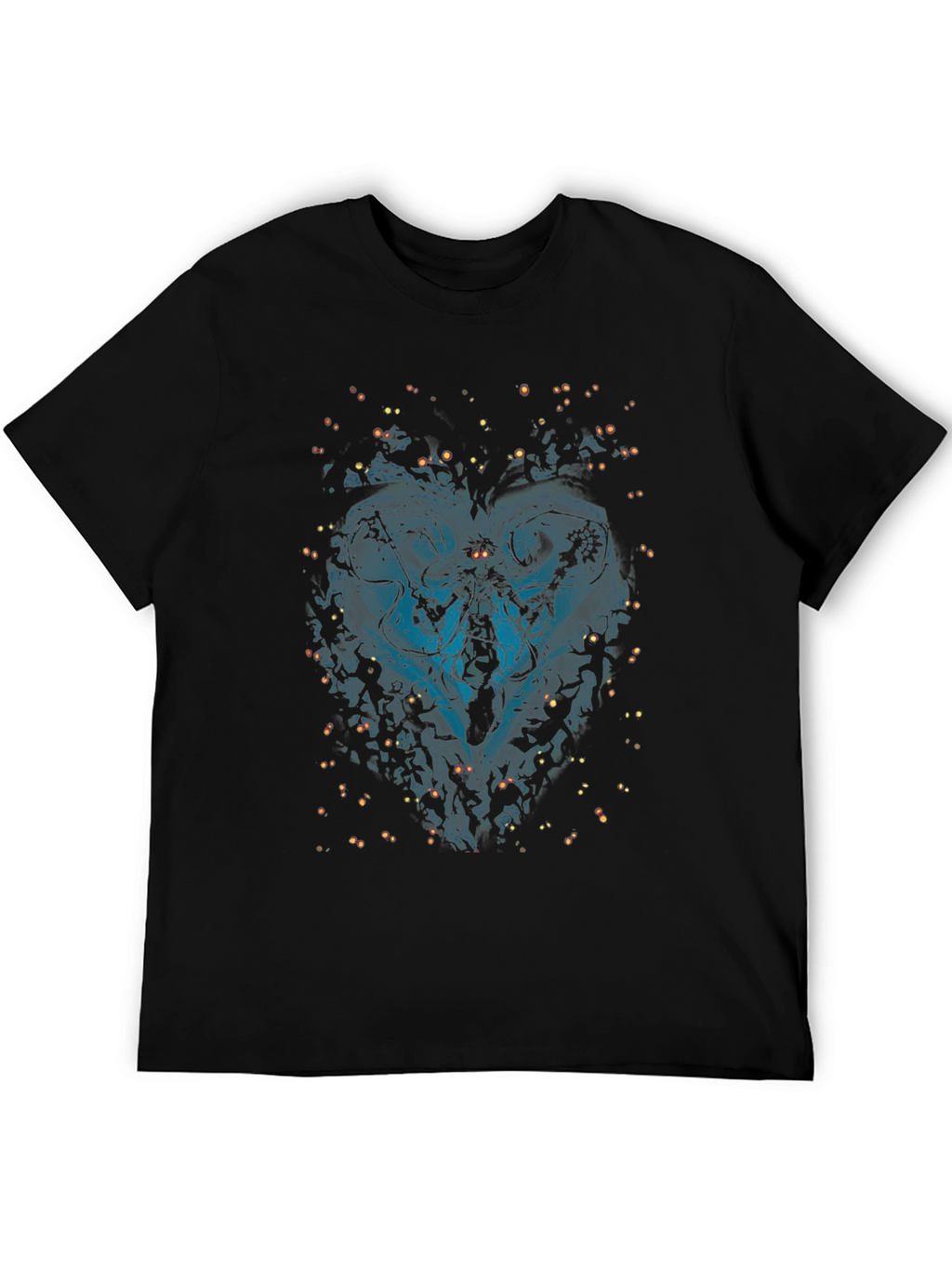 Mens Black Graphic Print T-Shirt