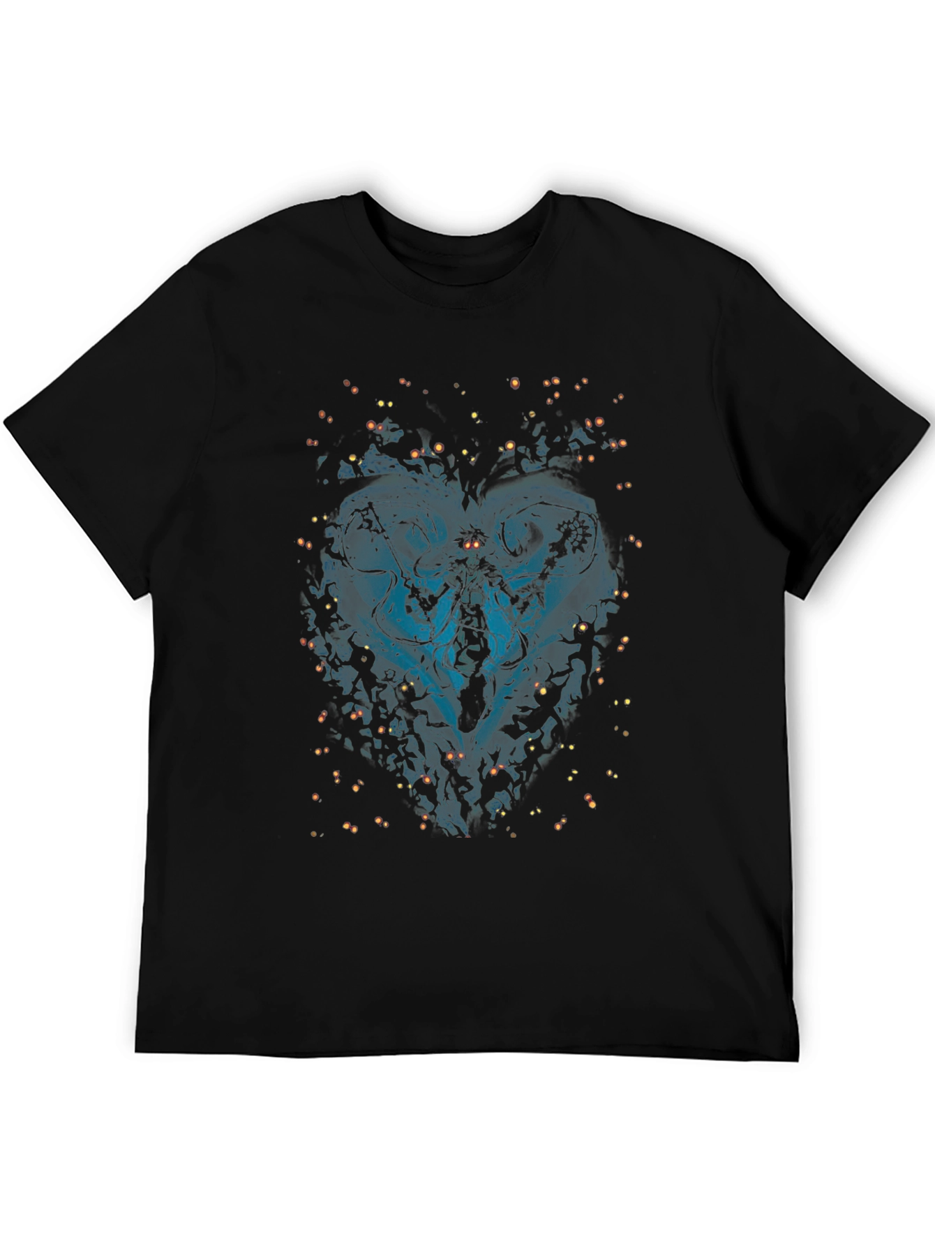 Mens Black Graphic Print T-Shirt