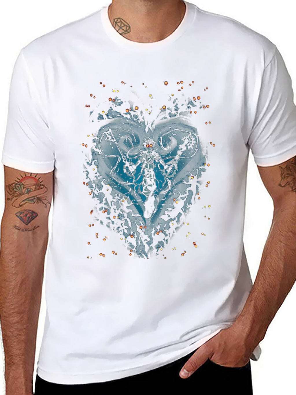 Mens Black Graphic Print T-Shirt