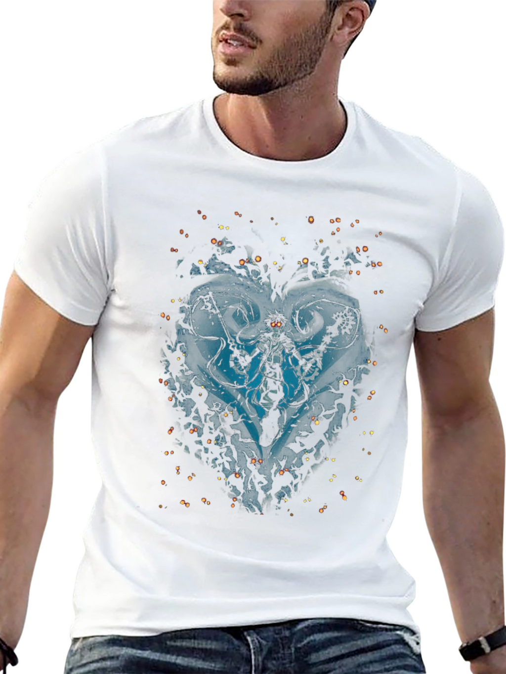 Mens Black Graphic Print T-Shirt