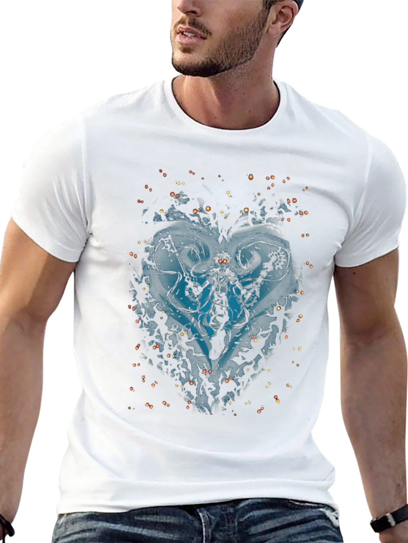 Mens Black Graphic Print T-Shirt