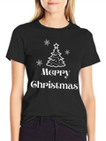 Merry Christmas Tree Graphic T-Shirt