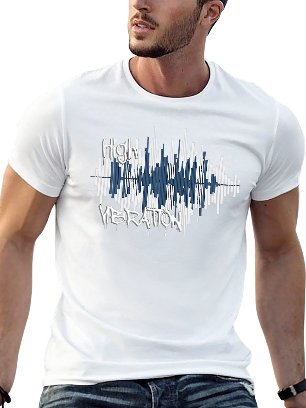 High Vibration Graphic Tee - Black Cotton T-Shirt