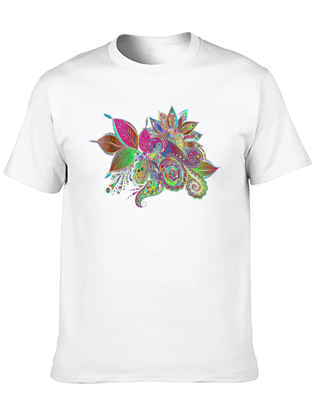 Floral Paisley Print Black T-Shirt
