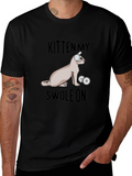 Kitten My Swol On Black Graphic Tee