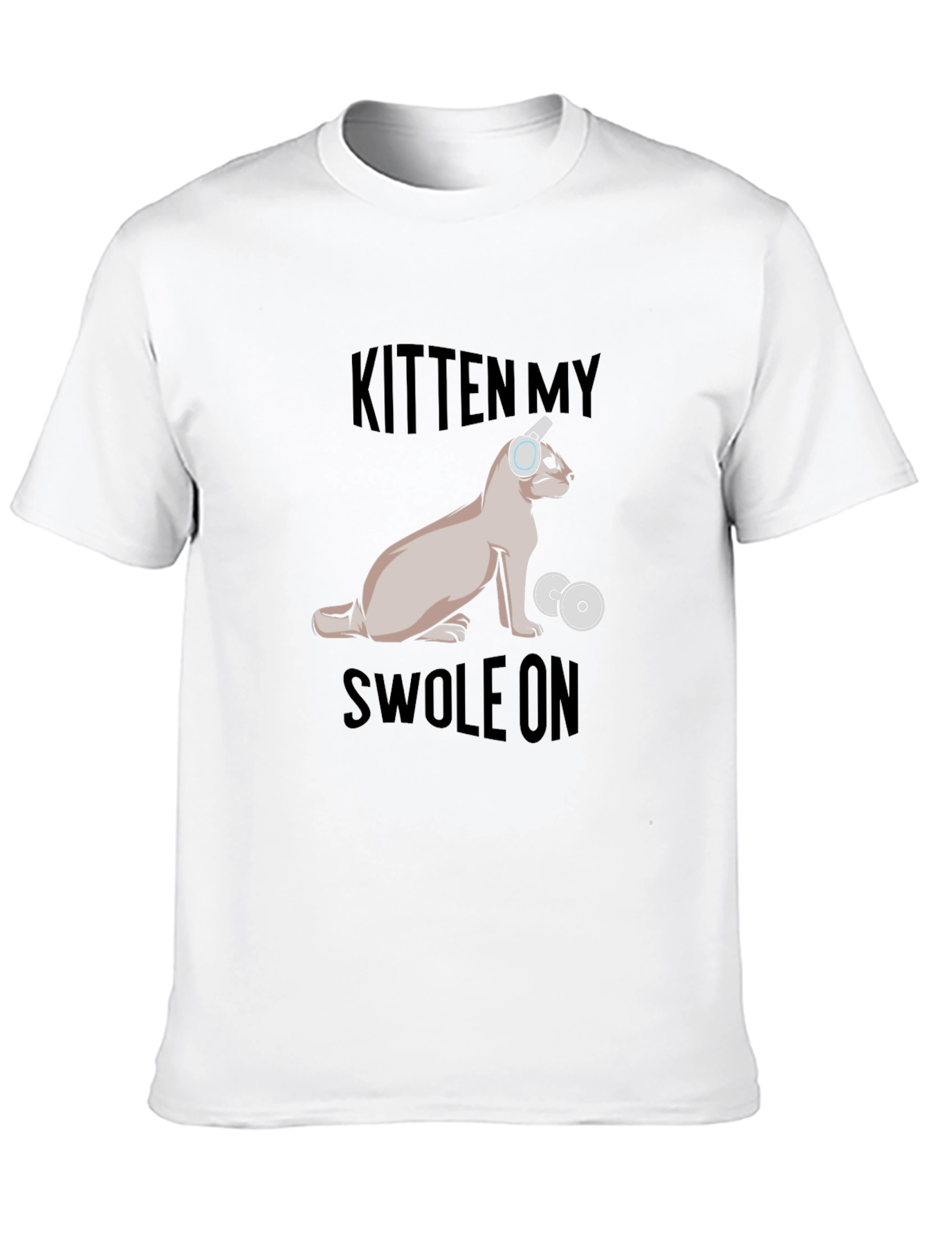 Kitten My Swol On Black Graphic Tee