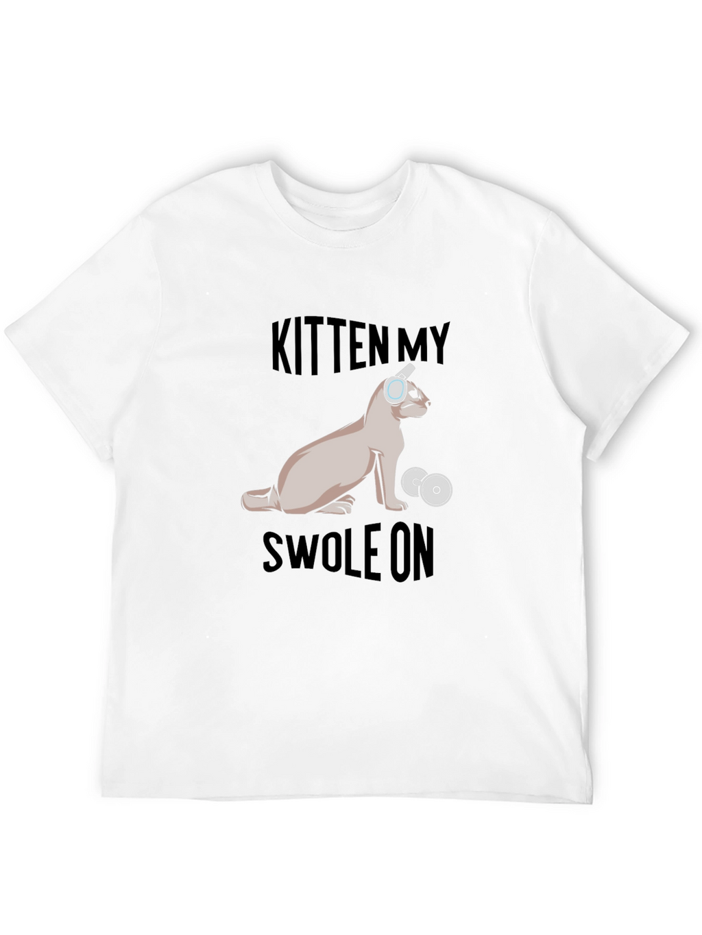 Kitten My Swol On Black Graphic Tee