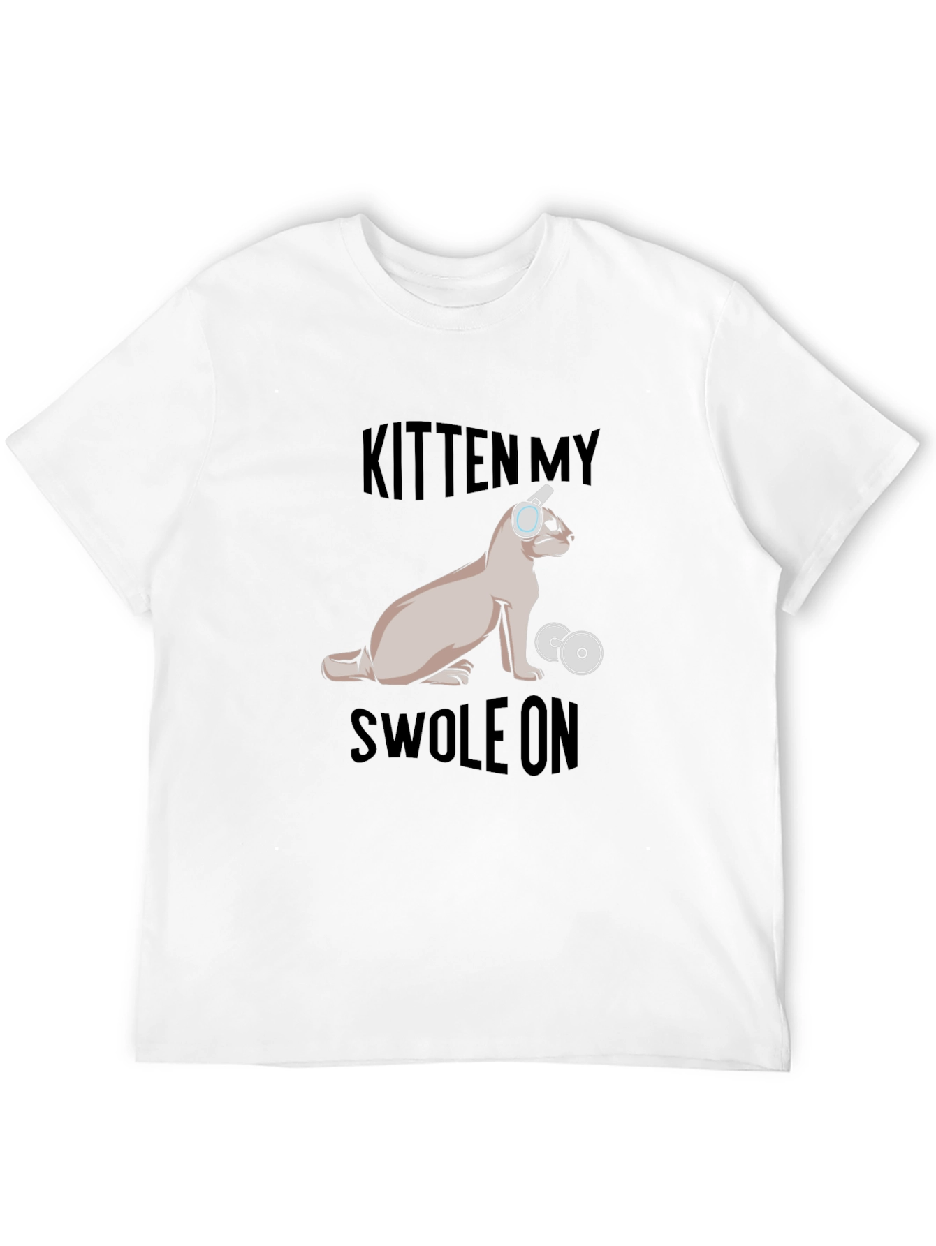 Kitten My Swol On Black Graphic Tee