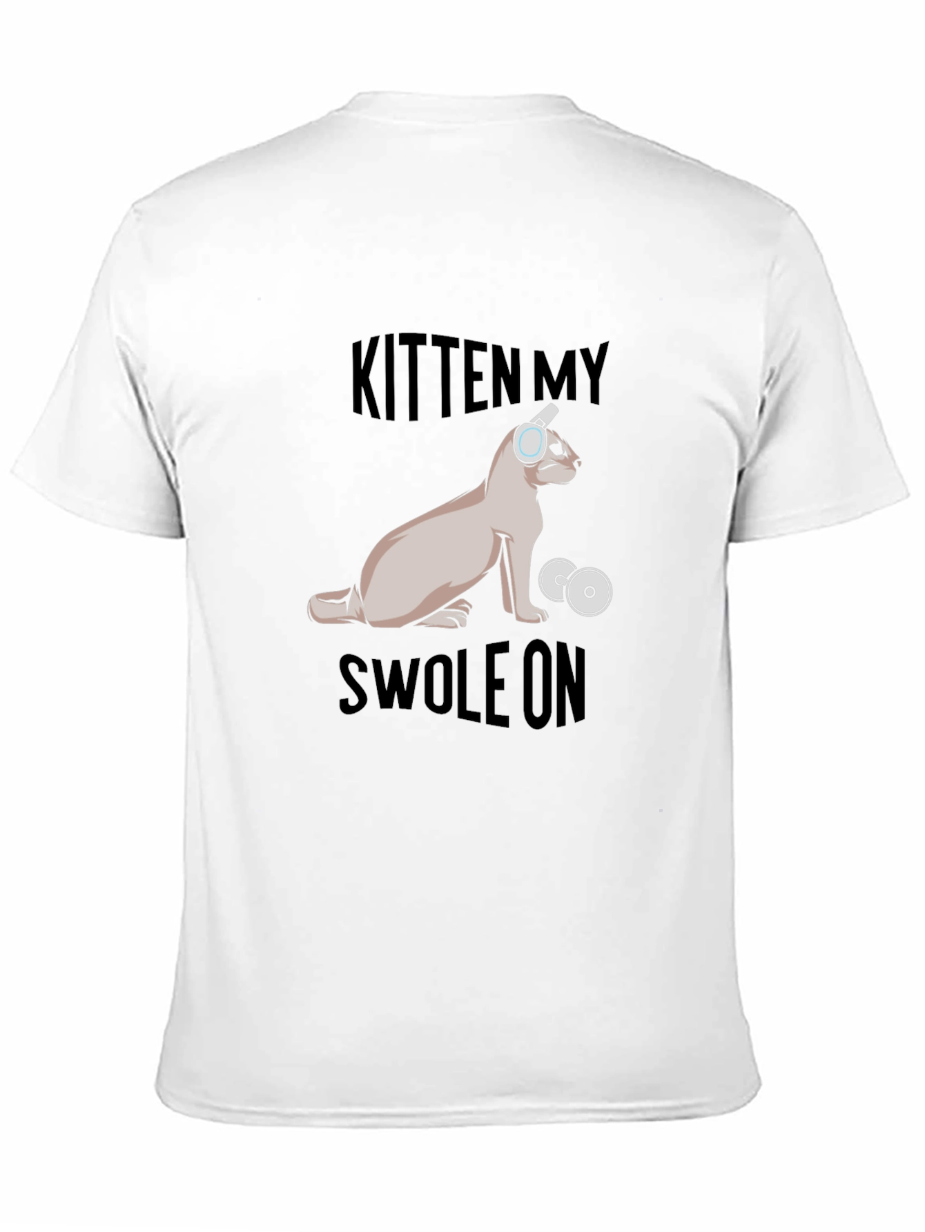 Kitten My Swol On Black Graphic Tee