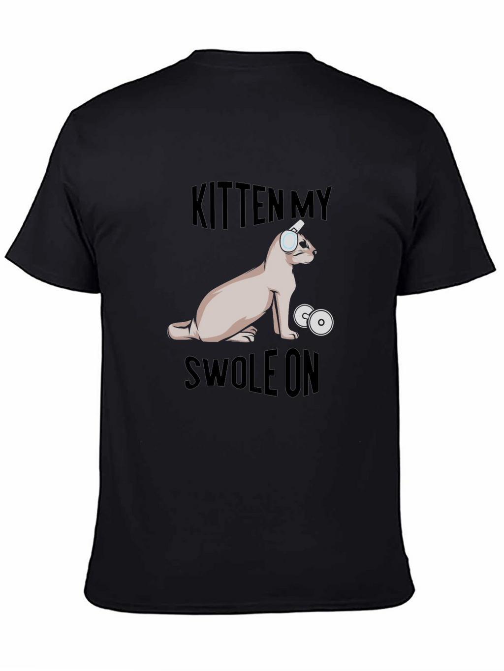 Kitten My Swol On Black Graphic Tee