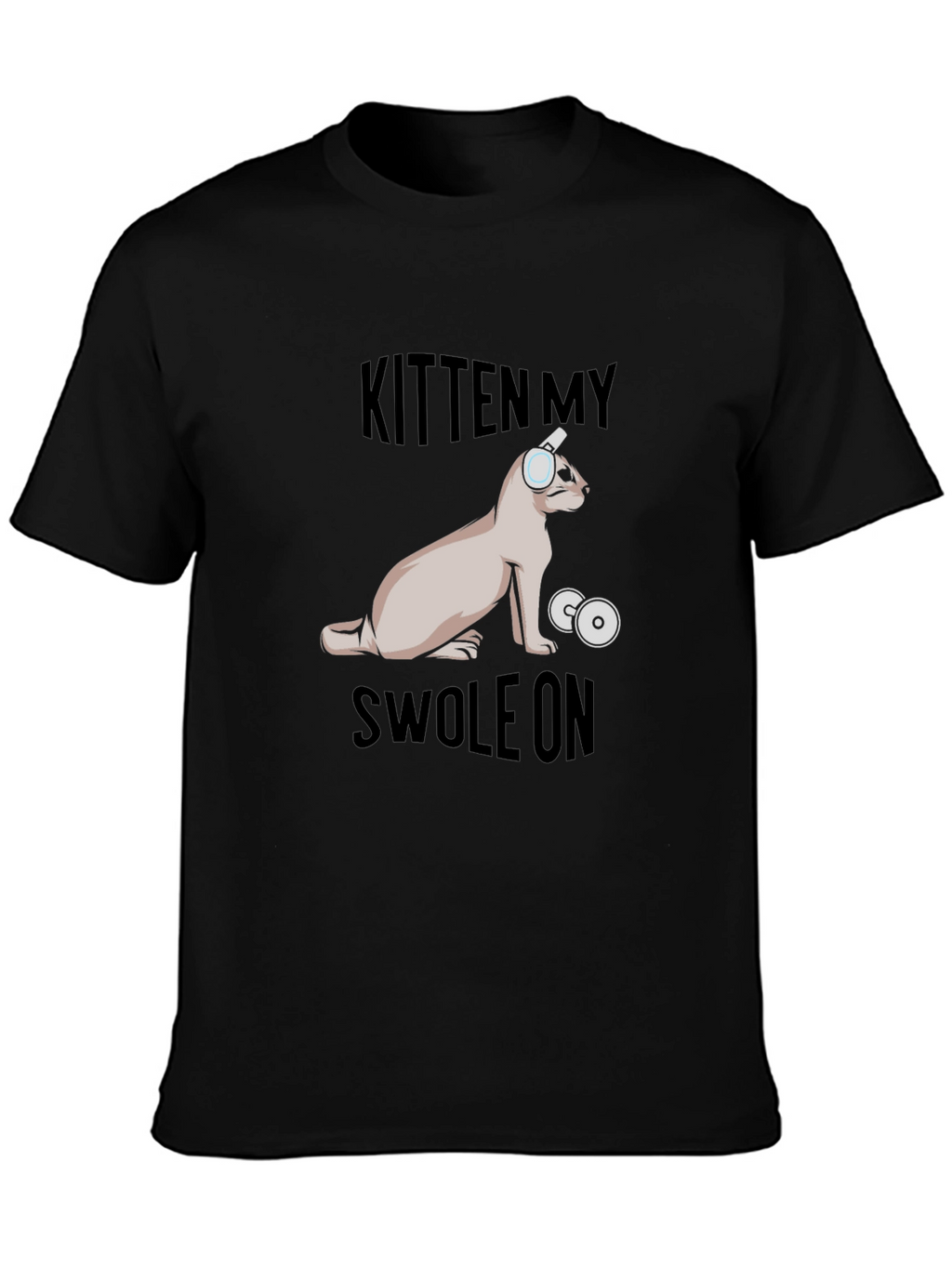 Kitten My Swol On Black Graphic Tee