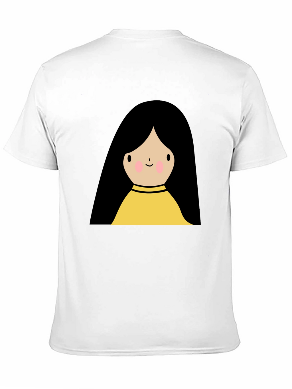 Cute Cartoon Girl Graphic Black T-Shirt