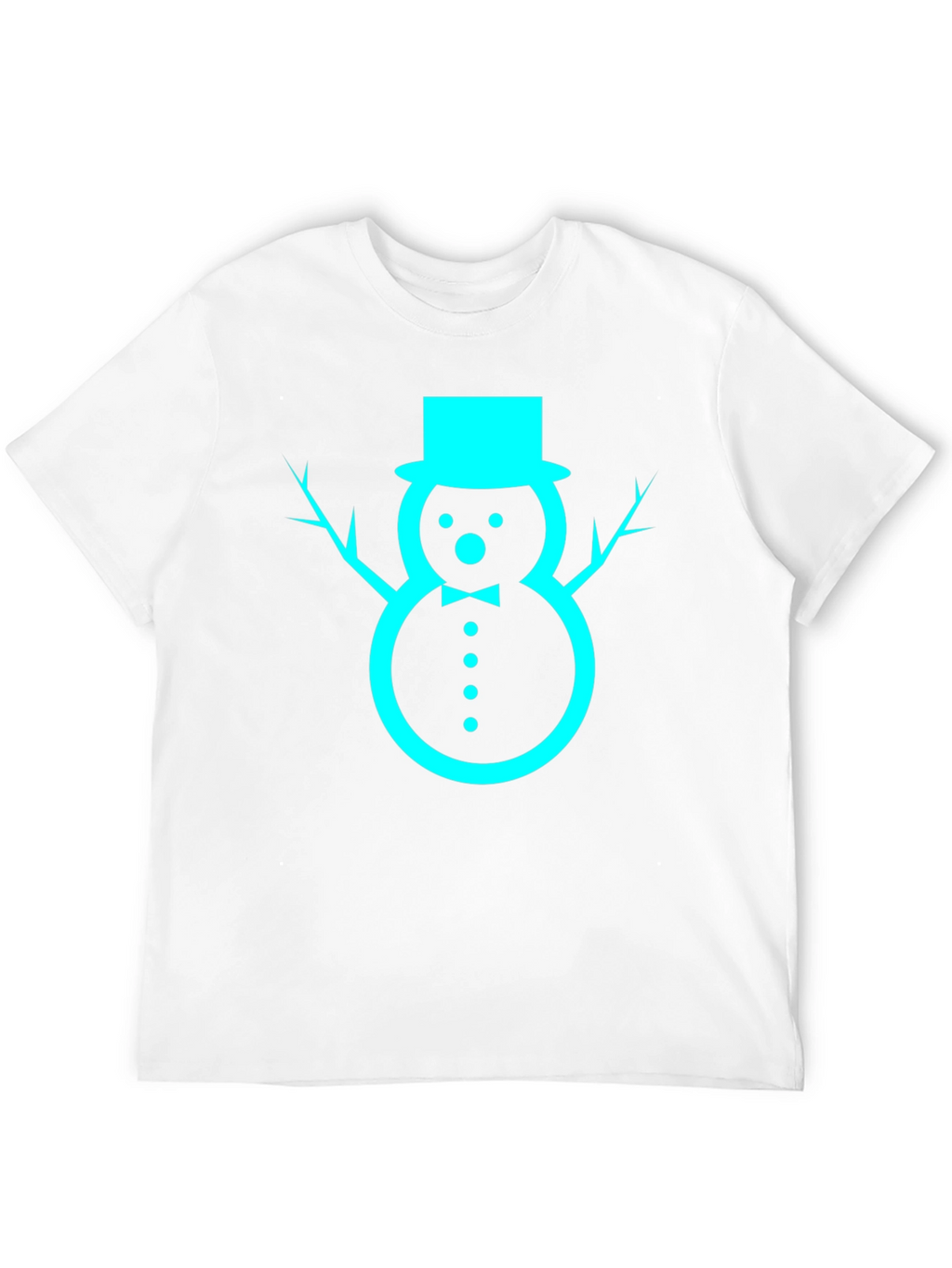 Festive Snowman Graphic Tee - Black Cotton Blend