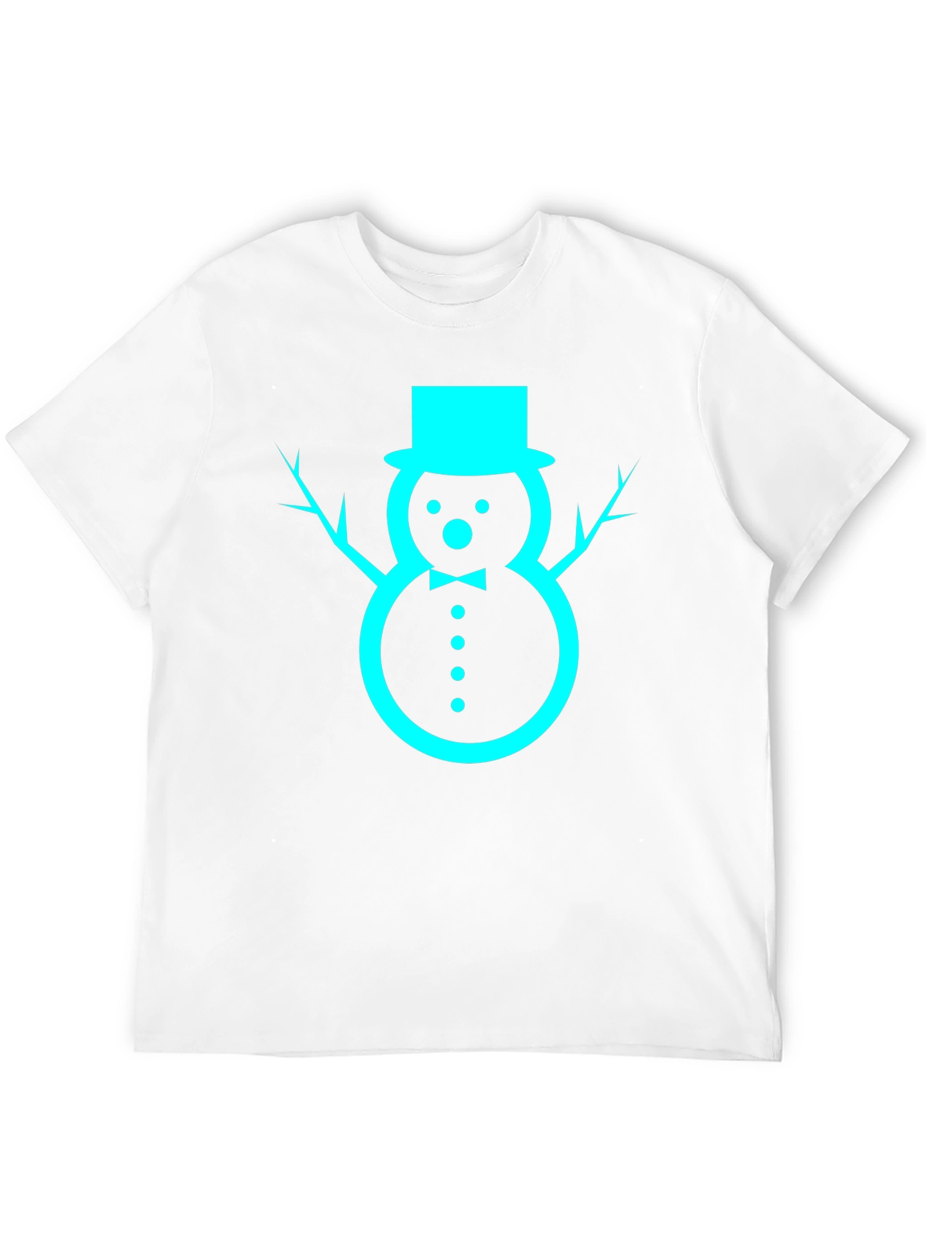 Festive Snowman Graphic Tee - Black Cotton Blend